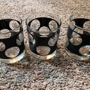 3 Vintage MCM Highball Patriotic Eagle United States Seal Coin GLASSES